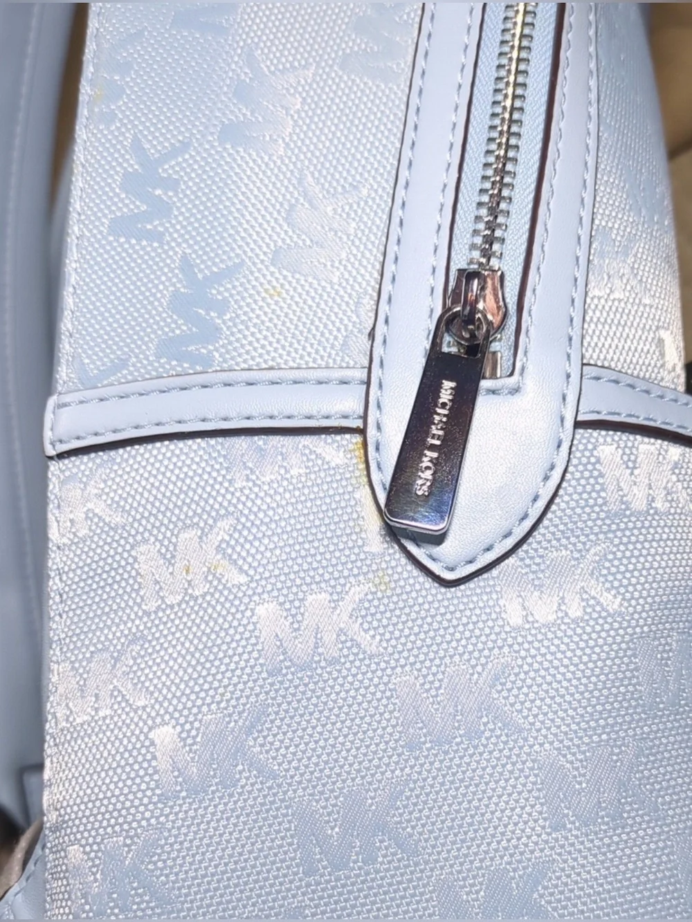 Michael Kors Pale Blue MK Logo Backpack